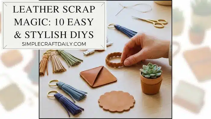 A beautiful layout of luxury leather scrap DIY ideas including handmade tassels and coasters.A beautiful layout of luxury leather scrap DIY ideas including handmade tassels and coasters.