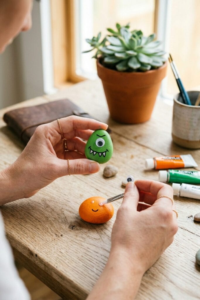 Cute-pebble-monsters-funny-rock-painting-ideas