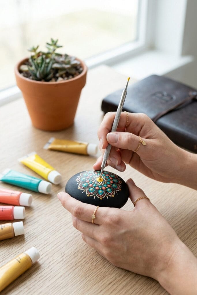 Mandala-dot-art-meditative-rock-painting-ideas