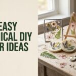 Botanical DIY decor collection with pressed flower crafts, wax sachets, resin, and clay