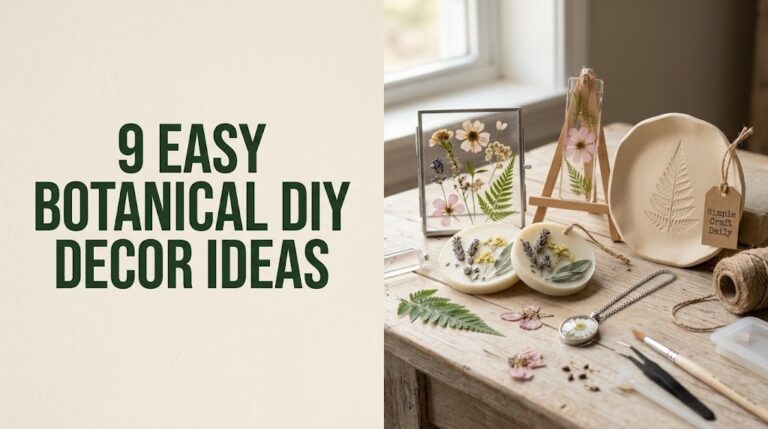 Botanical DIY decor collection with pressed flower crafts, wax sachets, resin, and clay
