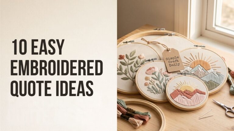 DIY embroidered wall art collection with ten inspirational quote hoop ideas