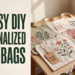 Collection of DIY personalized tote bags with painted, embroidered, vinyl, and appliqué designs