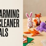 DIY pipe cleaner animals collection with colorful handmade chenille creatures on a wood craft table