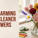 Collection of colorful DIY pipe cleaner flowers on a warm craft table