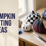 Pumpkin painting ideas collection featuring colorful no-carve fall pumpkins