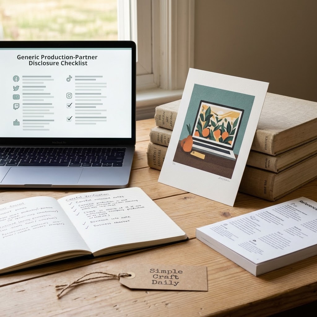Seller reviewing a production partner disclosure checklist
