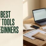 Best Etsy tools for beginners arranged on a practical seller workspace