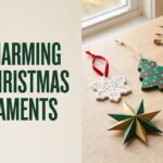 Collection of DIY Christmas ornaments in clay paper wood and clear baubles
