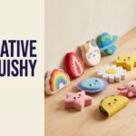 DIY squishy collection featuring ten colorful handmade foam themes on a craft table